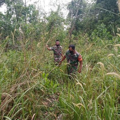 Serma Suprapto dan Serka N. Saragih Patroli Karhutla di 2 Desa Kecamatan Pinggir