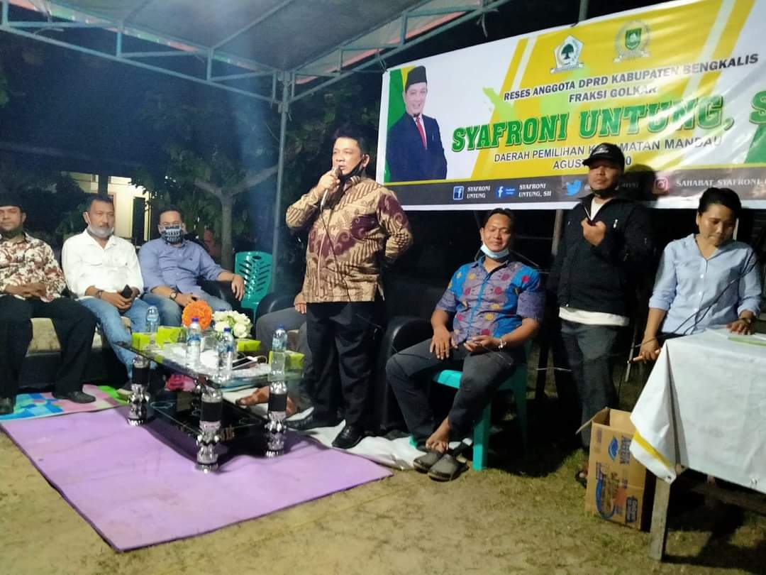 Syafroni Untung Reses di RT 8 RW 7 Kelurahan Air Jamban Mandau