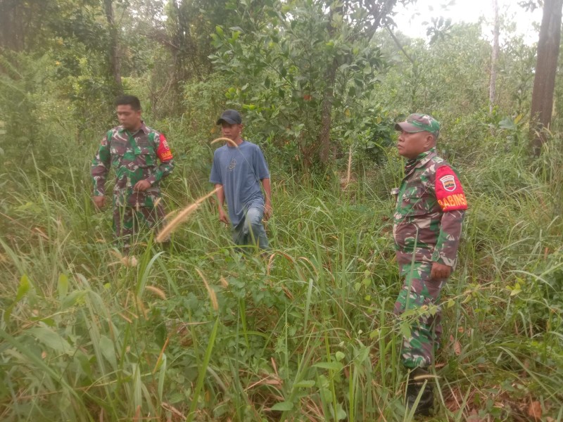 Terus Laksanakan Patroli, Babinsa Koramil 03/Mandau Serda P. Sinaga dan Kopda S. Nasution di RT 4 RW 3 Dusun Suka Maju