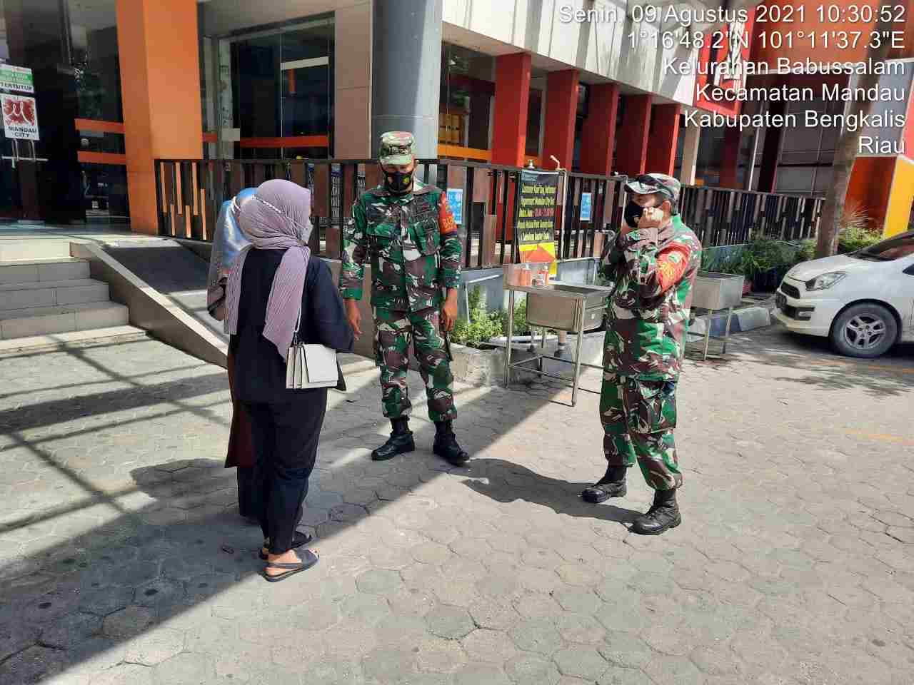 Serda Ahmad Junaidi Laksanakan Himbauan Pengunjung Mall Mandau City