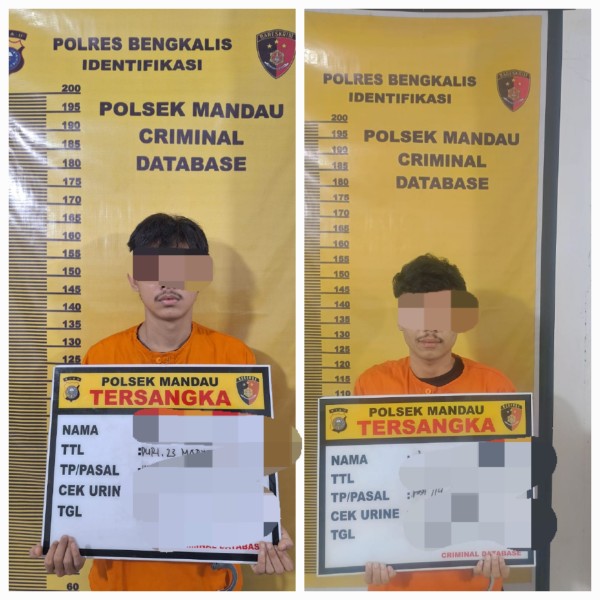 Diduga 2 Pengedar Inex Jenis Heineken Dibekuk Opsnal Polsek Mandau