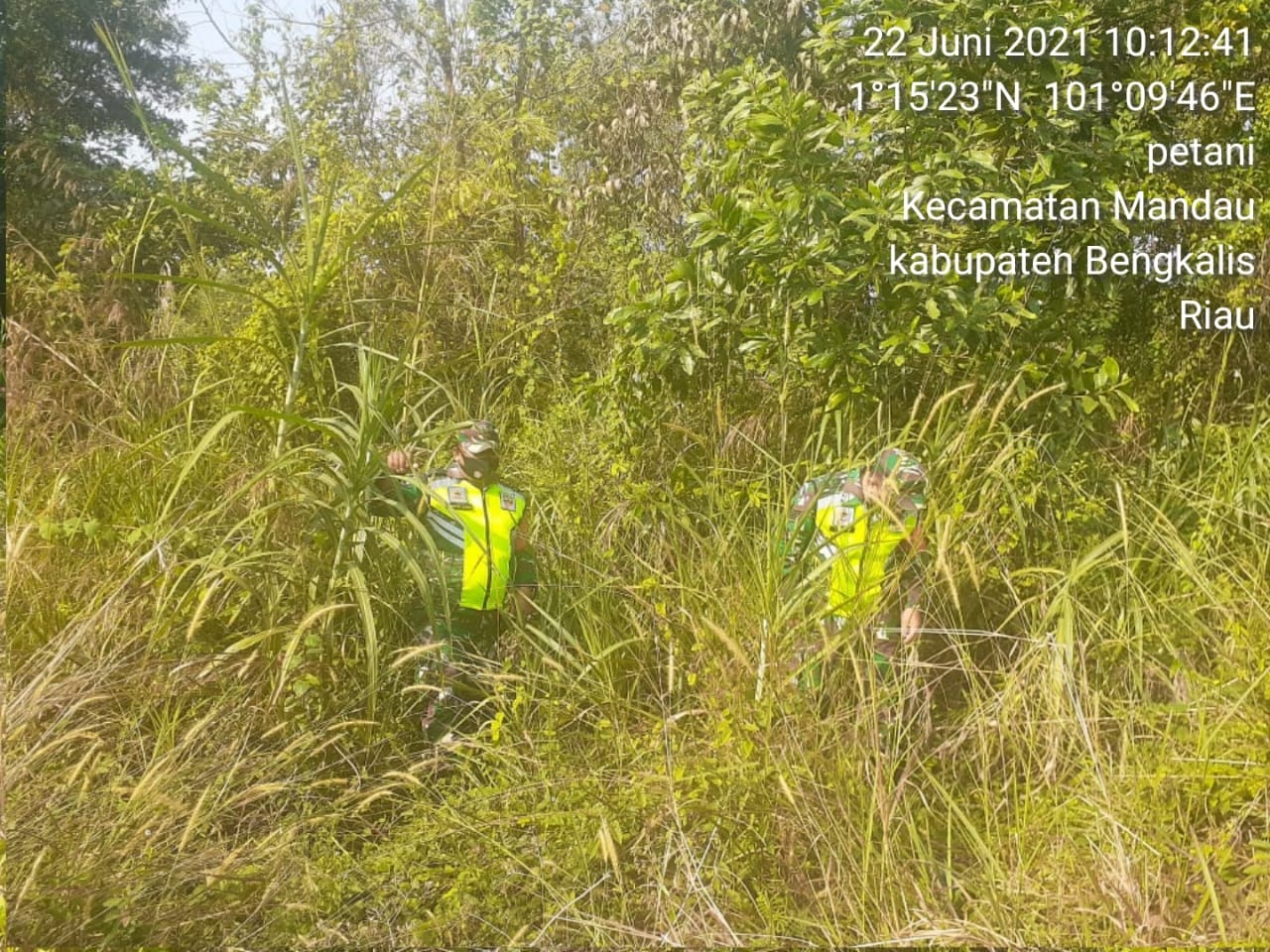 Serka Agusliadi Patroli Titik Hot Spot di Desa Petani Hingga Desa Buluh Manis Kecamatan Bathin Solapan