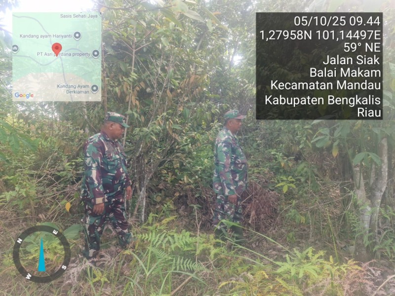 Babinsa Serma Agus liadi, Serda paino Patroli Karhutla di Dese Balai Makam, Kecamatan Batsol