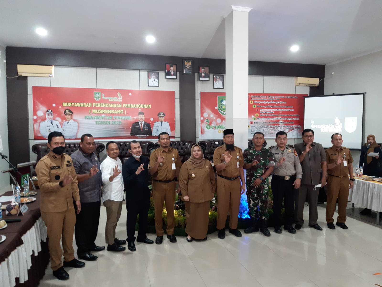 Danramil 03/Mandau Hadiri Musrenbang Tingkat Kecamatan Pinggir Bersama Bupati Bengkalis