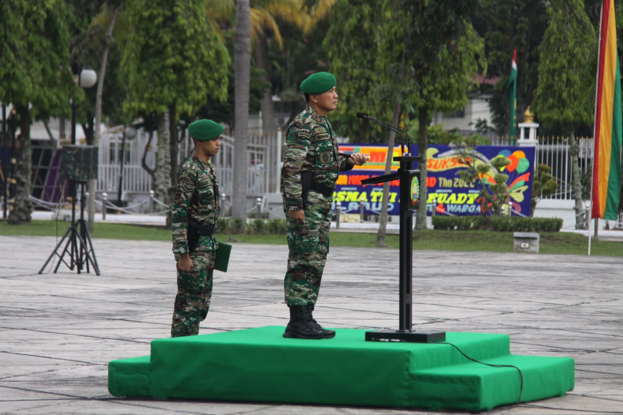 Upacara Hari Juang TNI AD Ke 77 Dipimpin Oleh Danrem 031/WB Brigjen TNI Parlindungan Hutagalung, S.AP