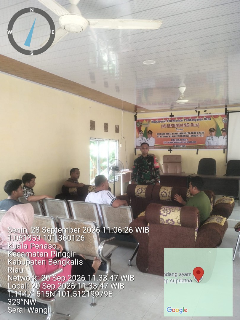 Babinsa Praka IK. Sinaga Berikan Pemahaman Pancasila Kepada Warga Desa Kuala Penaso, Talang Muandau
