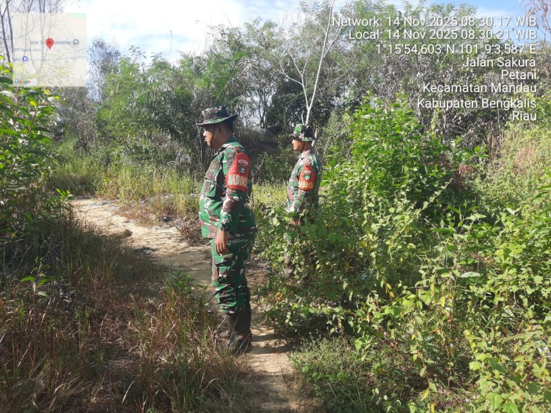 Babinsa Serma Agus waskito prabowo, Serka Agung, Kopda Alif Patroli Karhutla di Desa Petani, Batsol