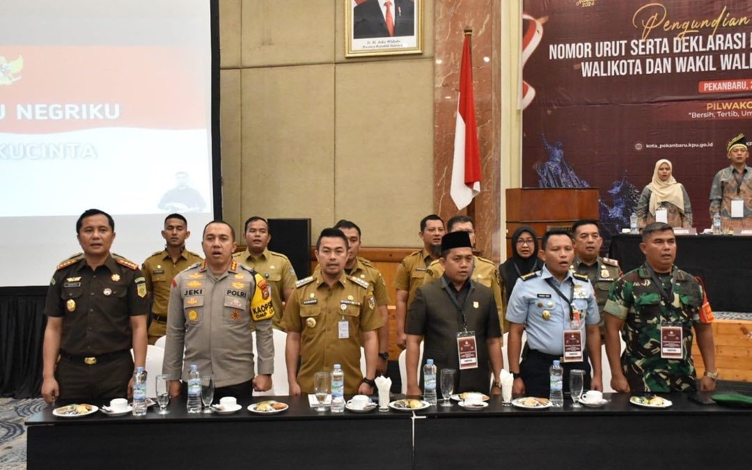 DPRD Pekanbaru Hadiri Pengundian Nomor Urut Calon Wali Kota 2024